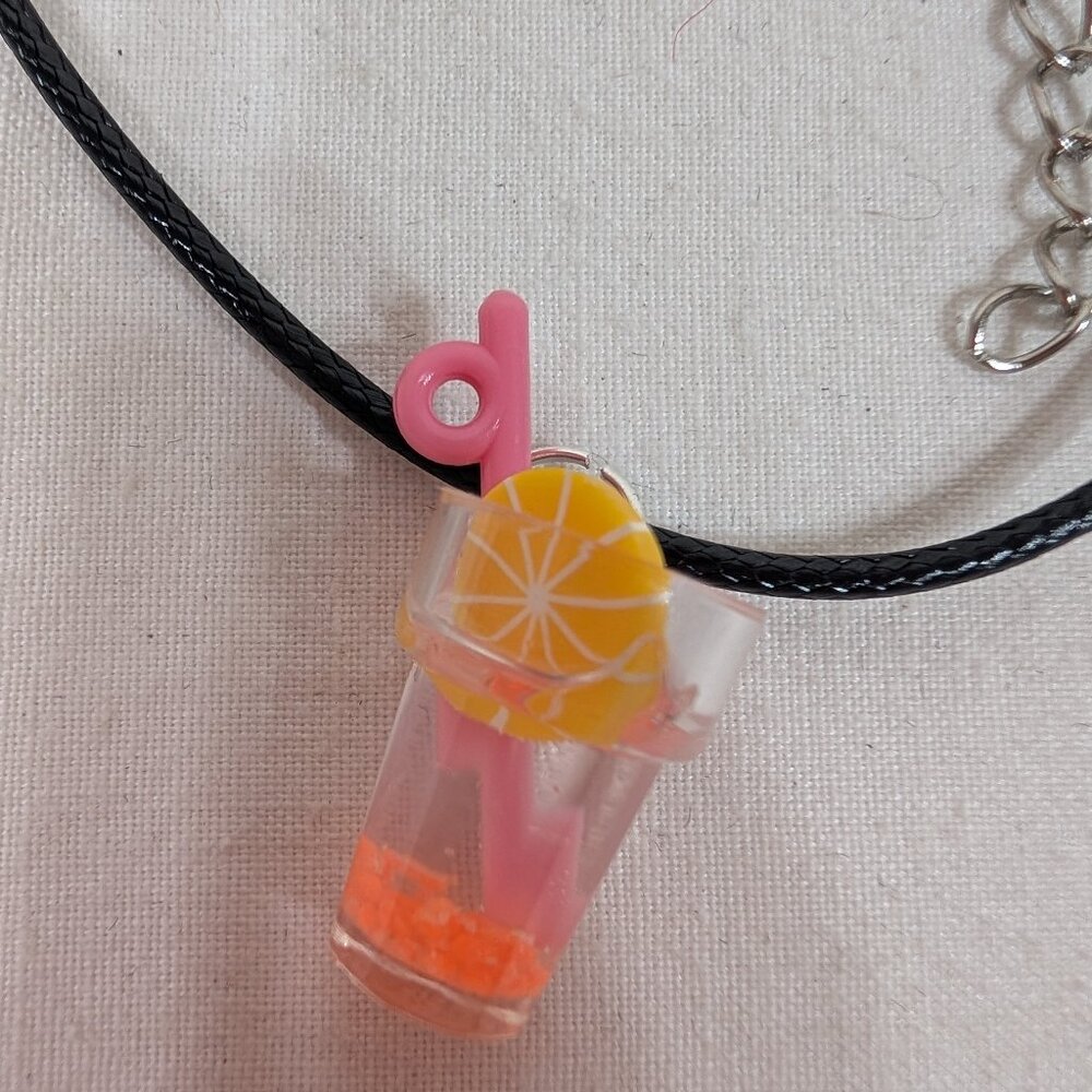 Orange Slice Drink Necklace & Earring set